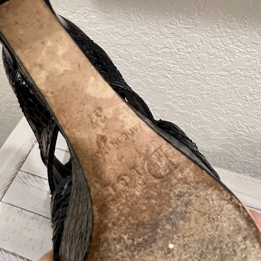 Dior crocodile-embossed leather wedges - Picture 8 of 16